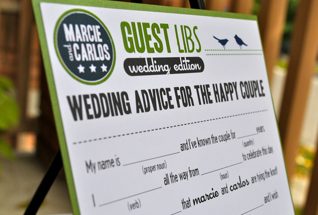 Cape Town Wedding Games Mad Libs